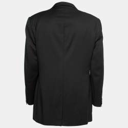 Pre Owned Valentino Vintage Black Wool Single-Breasted Blazer 2XL