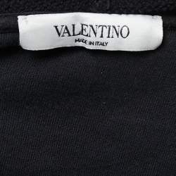 Pre Owned Valentino Black 2099 Printed Cotton Hoodie L