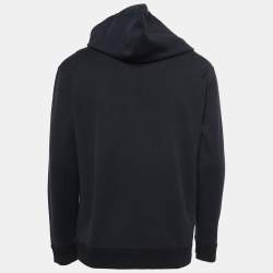 Pre Owned Valentino Black 2099 Printed Cotton Hoodie L