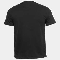 Pre Owned Valentino Black Surf Print Cotton T-Shirt S
