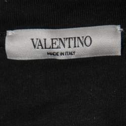 Pre Owned Valentino Black Surf Print Cotton T-Shirt S