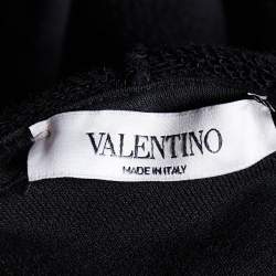 Pre Owned Valentino X Undercover Black UFO Face Printed Cotton Knit Oversized Hoodie S