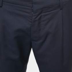 Valentino Navy Blue Wool & Mohair Trousers S