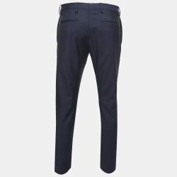 Valentino Navy Blue Wool & Mohair Trousers S