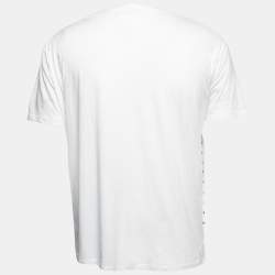 Pre Owned Valentino White Cotton Studded Crewneck T-Shirt L
