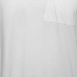 Pre Owned Valentino White Cotton Studded Crewneck T-Shirt L