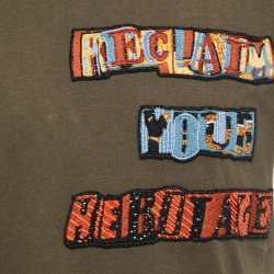 Pre Owned Valentino Green Reclaim Your Heritage Cotton Crew Neck T-Shirt S