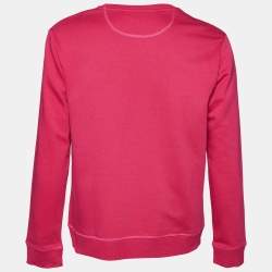 Pre Owned Valentino Pink VLTN Print Cotton Long Sleeve Sweatshirt L