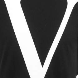 Valentino Black VLogo Printed Cotton Half Sleeve Crewneck T-Shirt S