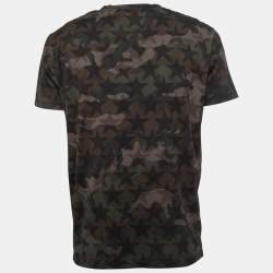 Valentino Camo Star Printed Cotton Knit T-Shirt S