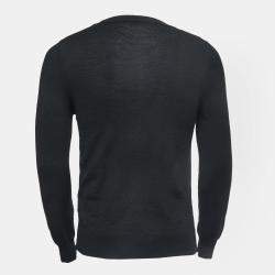 Pre Owned Valentino Black Wool Crew Neck Sweater M