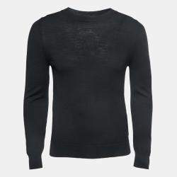 Pre Owned Valentino Black Wool Crew Neck Sweater M