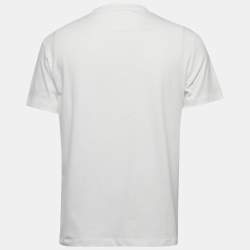 مملوكة مسبقًا Valentino White Cotton Crew Neck Half Sleeve T-Shirt M