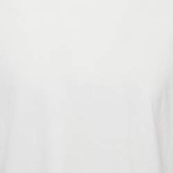 مملوكة مسبقًا Valentino White Cotton Crew Neck Half Sleeve T-Shirt M