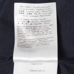 Pre Owned Valentino Navy Blue Logo Print Cotton Crew Neck Half Sleeve T-Shirt L