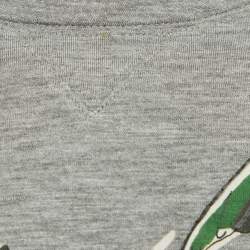 Pre Owned Valentino Grey Graphic Print Modal Crew Neck Sweater M
