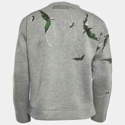 Pre Owned Valentino Grey Graphic Print Modal Crew Neck Sweater M