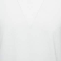 Pre Owned Valentino White Cotton Crew Neck Half Sleeve T-Shirt M