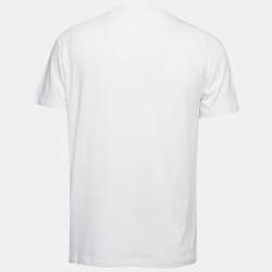 Pre Owned Valentino White Cotton Crew Neck Half Sleeve T-Shirt M