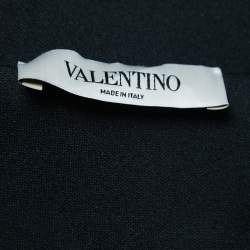 Valentino Black Logo Print Synthetic Zip Front Jacket S