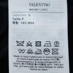 Valentino Black Logo Print Synthetic Zip Front Jacket S