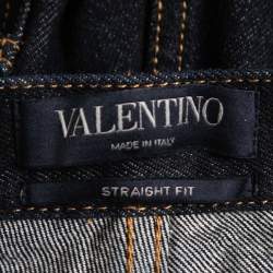 Pre Owned Valentino Dark Blue Denim Jeans M Waist 33"