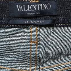 Pre Owned Valentino Dark Blue Denim Jeans M Waist 33"