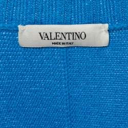 مملوكة مسبقًا Valentino Blue Cashmere Knit Roundneck Sweater L