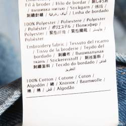 Valentino Blue Denim Bead Embroidered Button Front Jacket S