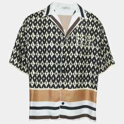 Valentino Multicolor Foulard Print Silk Button Front Bowling Shirt L