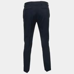 Valentino Navy Blue Wool Tailored Trousers S