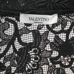Valentino Black Floral Lace Shorts Shirt Set L