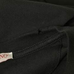 Pre Owned Valentino Black Logo Printed Cotton T-Shirt L