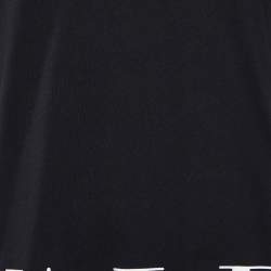 Pre Owned Valentino Black Logo Print Cotton Crew Neck T-Shirt L