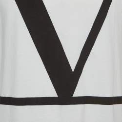 Pre Owned Valentino White V-Logo Print Cotton T-Shirt 2XL