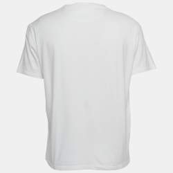 Pre Owned Valentino White V-Logo Print Cotton T-Shirt 2XL