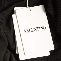 Pre Owned Valentino Black Logo Print Pique Cotton Polo T-Shirt XXL