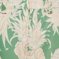 Valentino Green Pineapple Print Cotton Shorts S