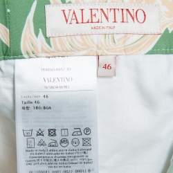 Valentino Green Pineapple Print Cotton Shorts S