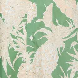 Valentino Green Pineapple Print Cotton Hawaiian Shirt S