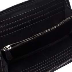 Valentino Black Patent Leather Bow Continental Zip Around Wallet