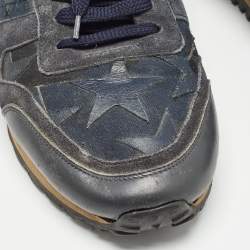 Pre Owned Valentino Multicolor Leather and Suede Rockrunner Sneakers Size 44