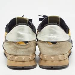 Valentino Multicolor Suede and Leather Lace Up Sneakers Size 43
