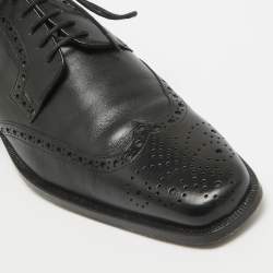 Valentino Black Brogue Leather Lace Up Derby Size 41