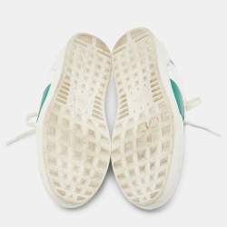 Valentino White/Green Leather Open Sneakers Size 43.5
