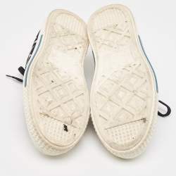 Pre Owned Valentino Multicolor Canvas and Leather Star Lace Up Sneakers Size 44