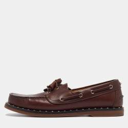 Valentino Burgundy Leather Rockstud Derby Loafers Size 43