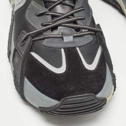 Valentino Black/Grey Fabric and Suede VLTN Wod Low Top Sneakers Size 44