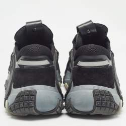 Valentino Black/Grey Fabric and Suede VLTN Wod Low Top Sneakers Size 44