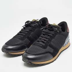 Valentino Multicolour Leather Suede and Mesh Rockrunner Low Top Sneakers Size 42.5